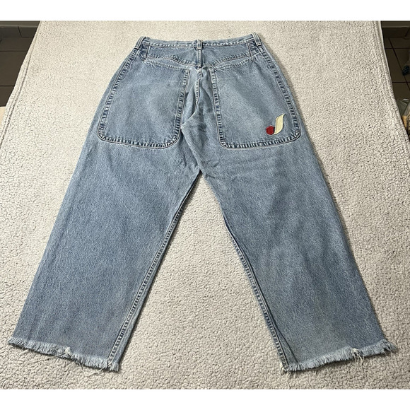 JNCO Jeans Mens 36 Blue Denim SPY Made USA Wide Leg Baggy Y2K Hip Hop Skater - Picture 1 of 16